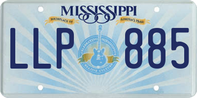 MS license plate LLP885
