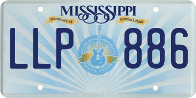 MS license plate LLP886