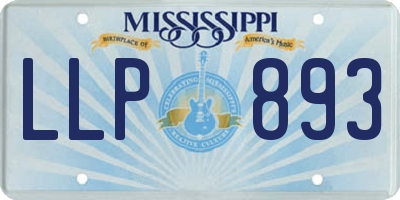 MS license plate LLP893