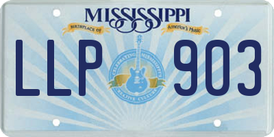 MS license plate LLP903