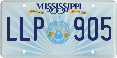 MS license plate LLP905