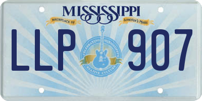 MS license plate LLP907
