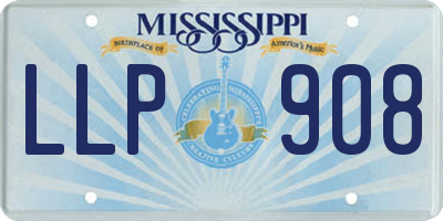 MS license plate LLP908