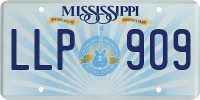 MS license plate LLP909