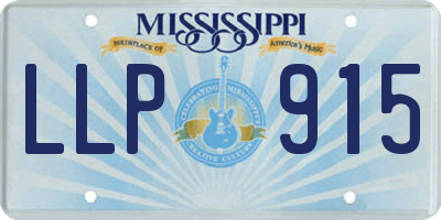 MS license plate LLP915
