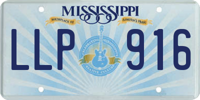 MS license plate LLP916