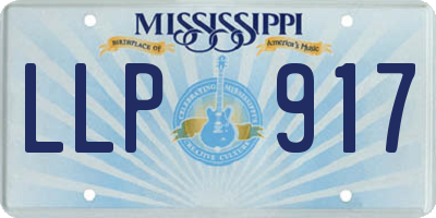 MS license plate LLP917