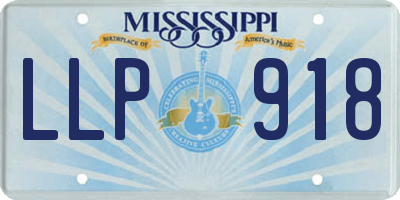 MS license plate LLP918