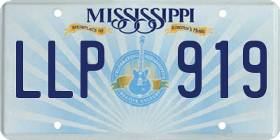 MS license plate LLP919