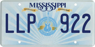 MS license plate LLP922
