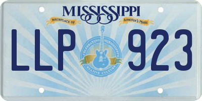 MS license plate LLP923