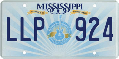 MS license plate LLP924
