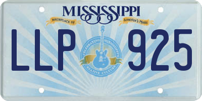 MS license plate LLP925