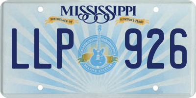 MS license plate LLP926