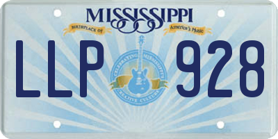 MS license plate LLP928