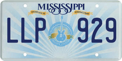 MS license plate LLP929