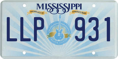 MS license plate LLP931