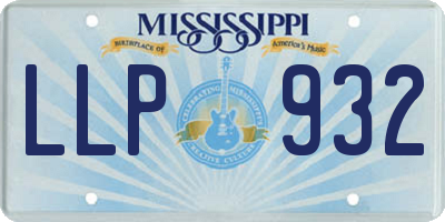 MS license plate LLP932