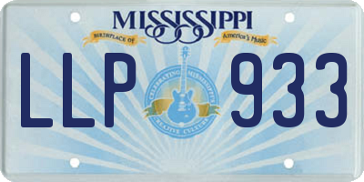 MS license plate LLP933