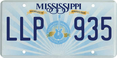 MS license plate LLP935
