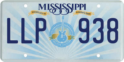 MS license plate LLP938