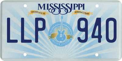 MS license plate LLP940