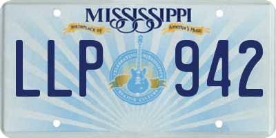 MS license plate LLP942