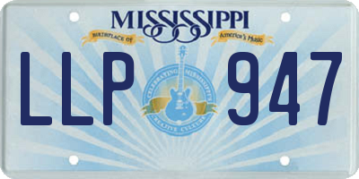 MS license plate LLP947