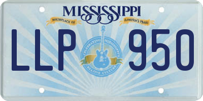 MS license plate LLP950