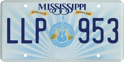 MS license plate LLP953