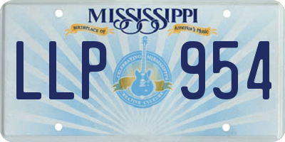 MS license plate LLP954