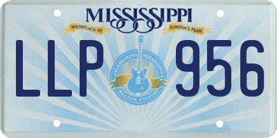 MS license plate LLP956