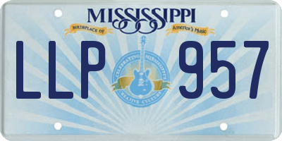 MS license plate LLP957