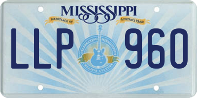 MS license plate LLP960