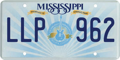 MS license plate LLP962
