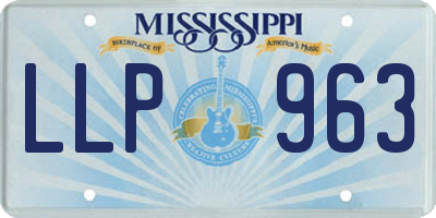 MS license plate LLP963