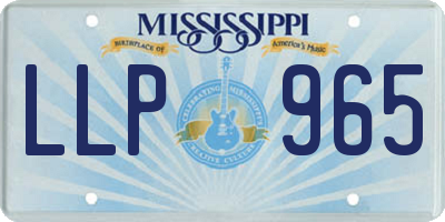 MS license plate LLP965