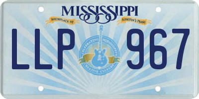 MS license plate LLP967