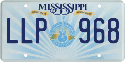 MS license plate LLP968
