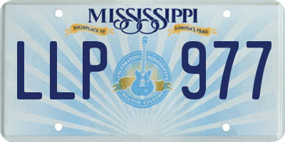 MS license plate LLP977