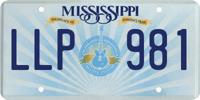 MS license plate LLP981
