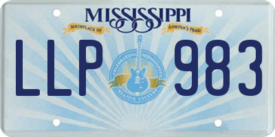 MS license plate LLP983