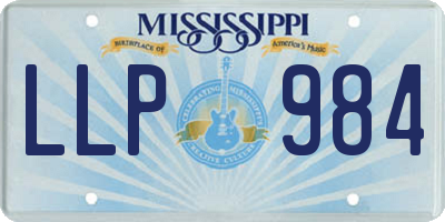 MS license plate LLP984