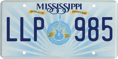 MS license plate LLP985
