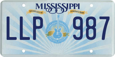 MS license plate LLP987