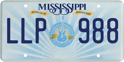 MS license plate LLP988