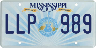 MS license plate LLP989