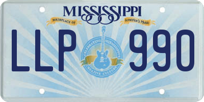 MS license plate LLP990