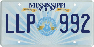 MS license plate LLP992