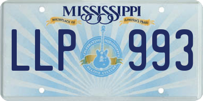 MS license plate LLP993